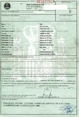 Scrapping Vehicle saab 9-3 combi (e50) 1.9 d of the year 2007 powered z19dth