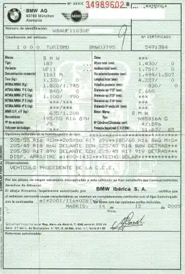 Veículo de Sucata bmw serie 1 berlina (e81/e87) 116i do ano 2005 alimentado n45b16a