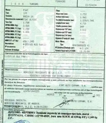 Veículo de Sucata fiat ulysse (179) 2.2 jtd admiral do ano 2003 alimentado 4hw