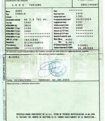 Veículo de Sucata audi a6 berlina (c4) 2.5 tdi cat (ael) do ano 1996 alimentado ael