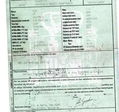 Veículo de Sucata kia carnival ii (gq) 2.9 crdi do ano 2005 alimentado j3