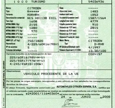 Sloopvoertuig citroen c5 berlina exclusive van het jaar 2008 aangedreven rhr