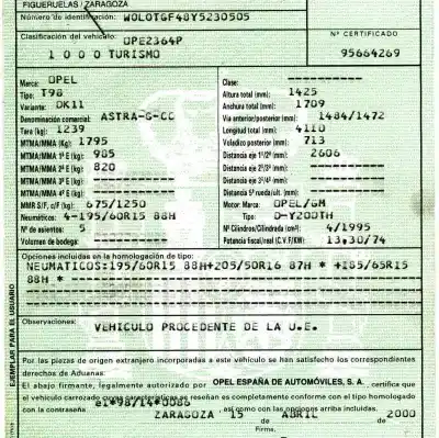 Veículo de Sucata opel astra g caravan 2.0 dti do ano 2000 alimentado y20dth