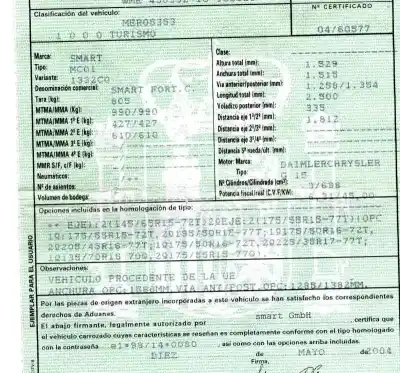 Scrapping Vehicle smart coupe turbo cat of the year 2004 powered g 15