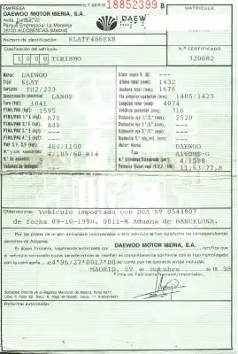 Veículo de Sucata daewoo lanos hurricane do ano 1998 alimentado a16dms