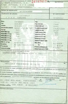 Veicolo di demolizione citroen saxo 1.5 diesel dell'anno 2001 alimentato vjx