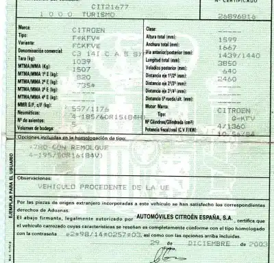 Утилизация автомобиля citroen c3 1.4 года 2003 питание kfv