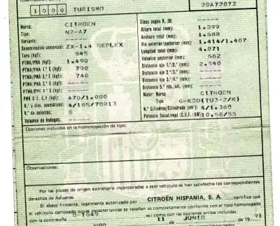 Veículo de Sucata citroen zx 1.4 do ano 1991 alimentado g-k20 (tu3-2/k)