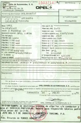 Veículo de Sucata opel corsa a 1.2 do ano 1996 alimentado c12nz