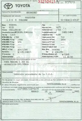 Scrapping Vehicle toyota corolla (_e12_) 2.0 d-4d (cde120r_ cde120l_) of the year 2001 powered 1cdftv