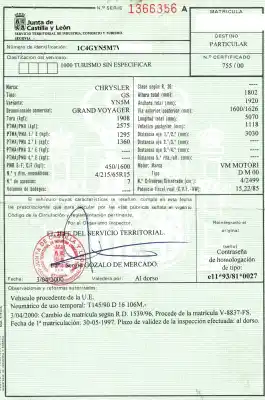 Veículo de Sucata chrysler voyager (gs) 2.5 td do ano 1997 alimentado m00