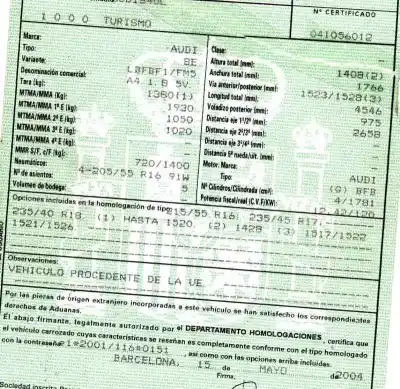 Scrapping Vehicle audi a4 berlina (8e) 1.8 20v turbo of the year 2004 powered bfb