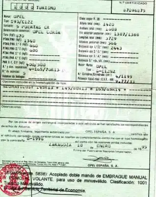 Veículo de Sucata opel corsa a 1.2 do ano 1995 alimentado c12nz