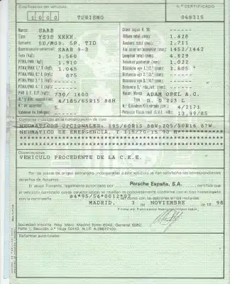 Veículo de Sucata saab 9-3 berlina 2.2 s tid do ano 1998 alimentado d223l