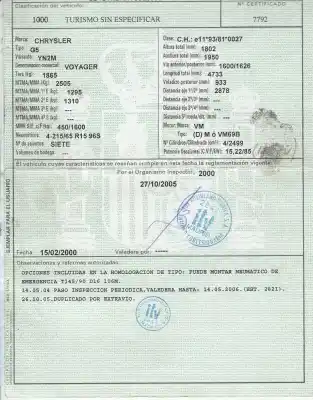 Veículo de Sucata chrysler voyager (gs) 2.5 td do ano 2005 alimentado vm69b