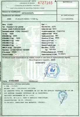 Veículo de Sucata ford transit caja cerrada, corta (fy) (2000 =>) ft 240 2.0 city - light do ano 2005 alimentado f3fa