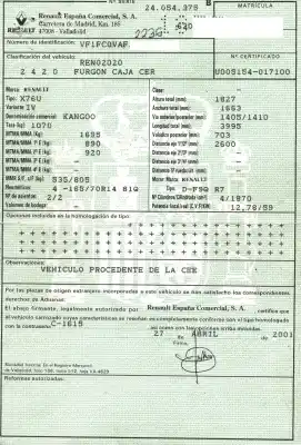 Здавання транспортного засобу renault kangoo (f/kc0) alize року 2001 потужний f9qr782 Здавання транспортного засобу renault kangoo (f/kc0) alize року 2001 потужний f9qr782