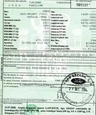 Утилизация автомобиля ford focus sportbreak (cap) 1.6 tdci cat года 2005 питание hhda