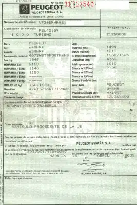 Утилизация автомобиля peugeot 407 sw (6e_, 6d_) 2.0 hdi 135 года 2005 питание rhr