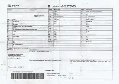 Утилизация автомобиля seat leon (5f1) 1.6 tdi года 2017 питание ddy