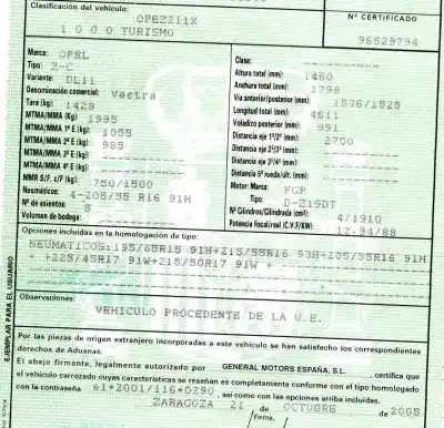 Veículo de Sucata opel vectra c berlina 1.9 cdti do ano 2005 alimentado z19dt