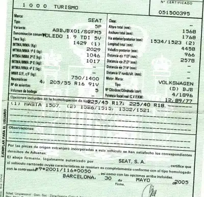 Véhicule à la ferraille seat                                               toledo (5p2)                                                                                                                                                                                                                                               1.9 tdi                                                                                                                                                                                                                                                    de l'année 2005 alimenté bjb