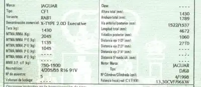 Утилизация автомобиля jaguar x-type i (x400) 2.0 d года 2003 питание 6b