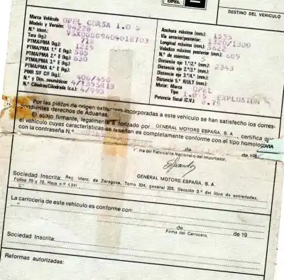 Scrapping Vehicle opel corsa a 1.0 of the year 1983 powered 1.0 s