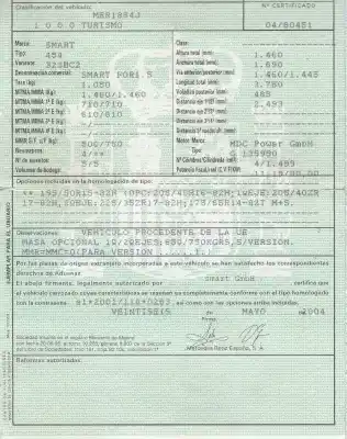 Утилизация автомобиля smart                                              forfour (454)                                                                                                                                                                                                                                              1.5 (454.032) года 2004 питание m135950