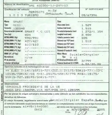 Veículo de Sucata smart coupe 0.8 cdi cat do ano 2005 alimentado d61