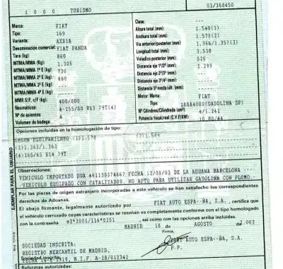 Здавання транспортного засобу fiat panda (169) 1.2 8v dynamic року 2003 потужний 188a4000
