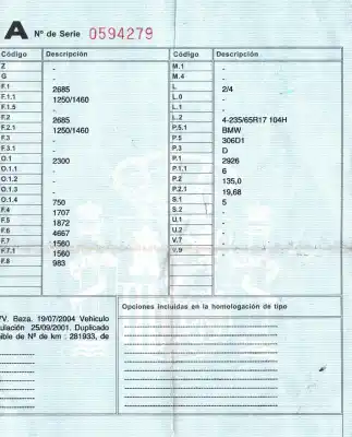 Утилизация автомобиля bmw x5 (e53) 3.0d года 2001 питание 306d1