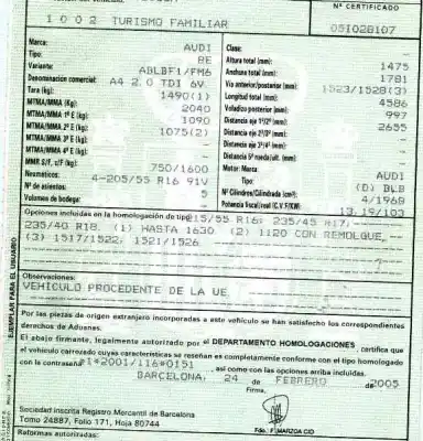Утилизация автомобиля audi a4 avant (8e) 2.0 tdi года 2005 питание blb