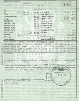 Утилизация автомобиля ford focus berlina (cap) 2.0 cat года 2007 питание aoda