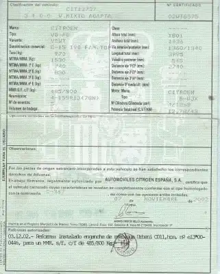 Veicolo di demolizione citroen c-15 19d fam top dell'anno 2002 alimentato wjx