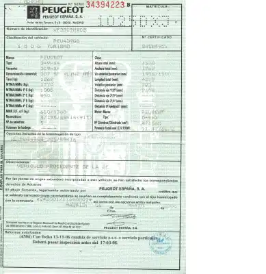 Sloopvoertuig peugeot 307 (s2) 1.6 16v hdi van het jaar 2006 aangedreven 9hx