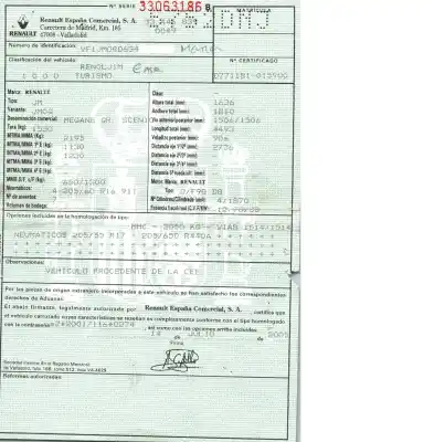 Утилизация автомобиля renault grand scénic ii (jm0/1_) 1.9 dci (jm0g, jm12, jm1g, jm2c) года 2006 питание f9qd8