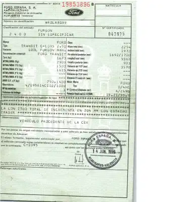 Scrapping Vehicle ford transit, combi/bus 86/92 2.5 diesel of the year 1999 powered 4hb