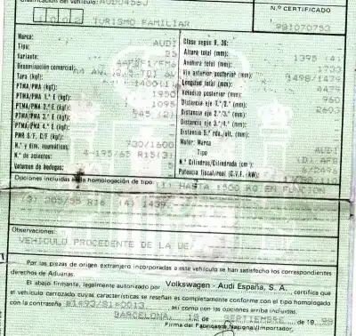 Утилизация автомобиля audi a4 b5 avant (8d5) 2.5 tdi года 1998 питание afb