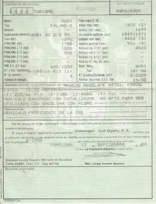 Veículo de Sucata audi 80/90 (893) 2.3 cat (ng) do ano 1994 alimentado ng