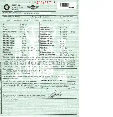 Утилизация автомобиля bmw x3 (e83) 2.0d года 2007 питание n47d20a