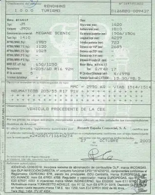 Здавання транспортного засобу renault scenic 2 2.0i 16v 135ch manual року 2003 потужний f4r1771