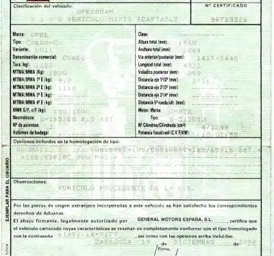 Scrapping Vehicle opel combo 1.3 16v cdti of the year 2006 powered z13dtj