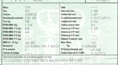 Veículo de Sucata fiat 500 (312_) 1.4 (312axc1b, 312cxc1b) do ano 2009 alimentado 169a3000