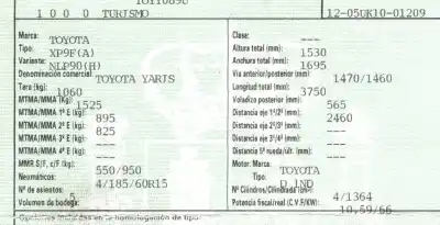 Scrapping Vehicle toyota yaris (ksp9/scp9/nlp9) 1.4 turbodiesel cat of the year 2005 powered d 1nd