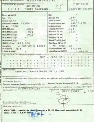 Veicolo di demolizione renault kangoo (f/kc0) authentique 4x4 dell'anno 2001 alimentato k4m a7