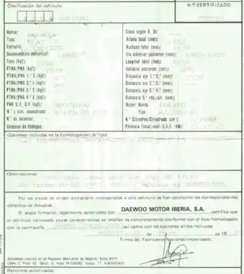 Scrapping Vehicle daewoo lanos 1.5 cat of the year 1998 powered a15sms-g