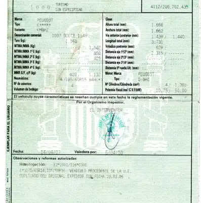 Veicolo di demolizione peugeot 1007 dolce dell'anno 2006 alimentato 8hz