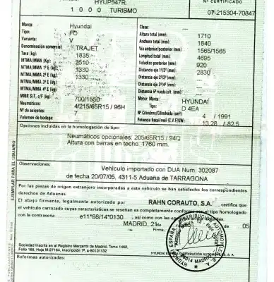 Sloopvoertuig hyundai trajet (fo) 2.0 crdi gls van het jaar 2005 aangedreven d4ea