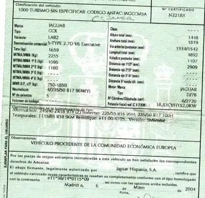 Утилизация автомобиля jaguar                                             s-type                                                                                                                                                                                                                                                     2.7 v6 diesel cat года 2004 питание d/7b